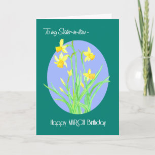 Daffodils Maart Verjaardag voor schoonzus Kaart
