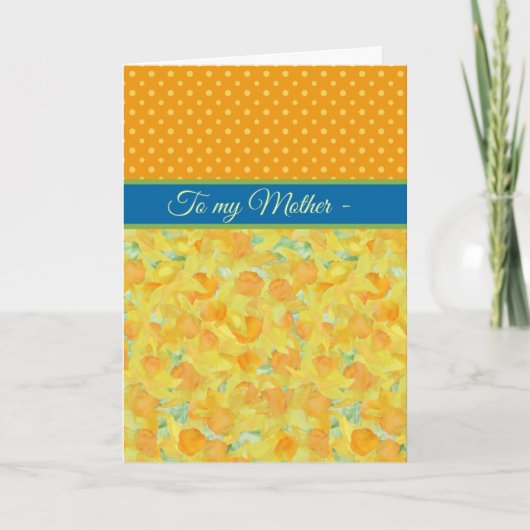 Daffodils, marathday Kaart, voor moeder Kaart (Voorkant)