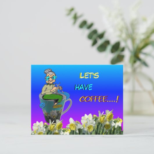 Daffodils Mok Koffee Briefkaart (Staand voorkant)