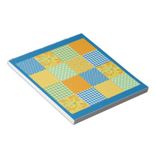 Daffodils Notitieblok, country faux-Patchwork Notitieblok