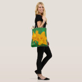 Daffodils on Green Tote bag (Op model)