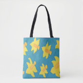 Daffodils op Blue Background Canvas tas (Voorkant)