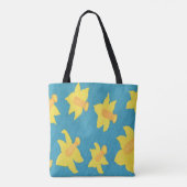 Daffodils op Blue Background Canvas tas (Achterkant)