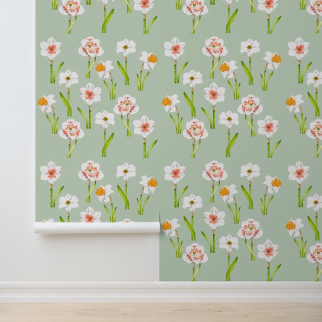 Daffodils op een behang (Applicatie)