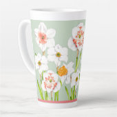 Daffodils op een Grote Latte Mok (Linkerhoek)