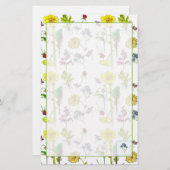 Daffodils Pansies Plant Tekening Botanisch Briefpapier (Voorkant / Achterkant)