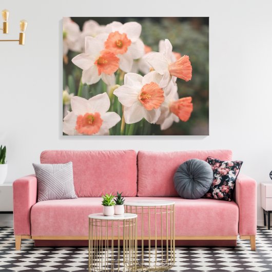 Daffodils Peach Canvas Afdruk (Insitu (Woonkamer))