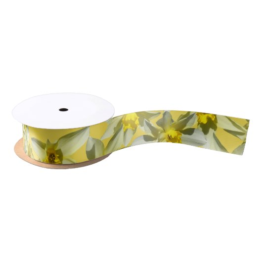 Daffodils Photo Ribbon Satijnen Lint (Spoel)