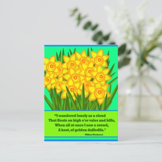 Daffodils Poem, postcard Briefkaart (Staand voorkant)