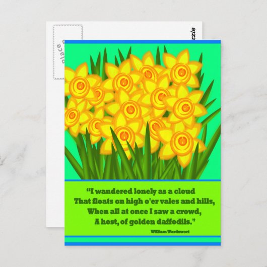 Daffodils Poem, postcard Briefkaart (Voorkant / Achterkant)