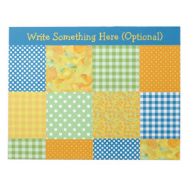 Daffodils, Polka Dots, Gingham Faux-Patchwork Notitieblok