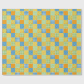 Daffodils, Polka's en controles Faux-Patchwork Cadeaupapier (Vlak)