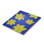 Daffodils Pop Art Blue Tegeltje (Zijkant)