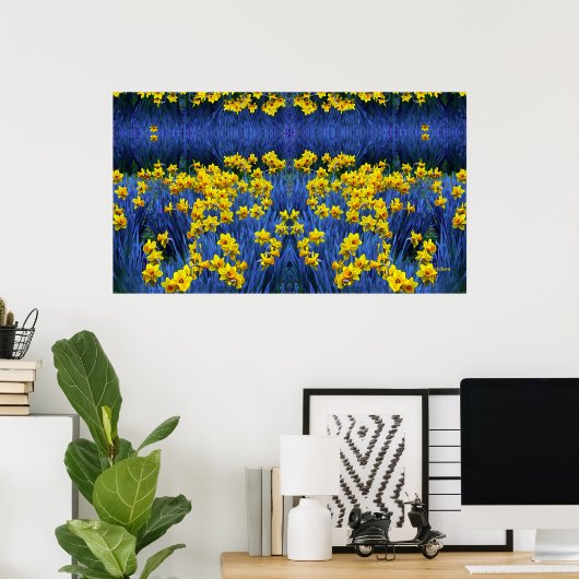 Daffodils reflecteren poster (Thuiskantoor)