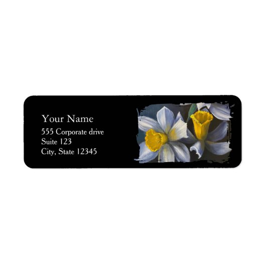 Daffodils Return Address Labels (Voorkant)