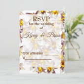 Daffodils Script, Elegante RSVP-fotokaart Kaart (Staand voorkant)