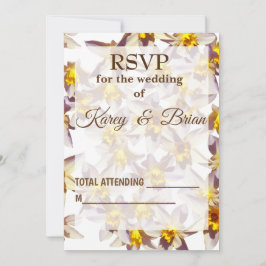 Daffodils Script, Elegante RSVP-fotokaart Kaart
