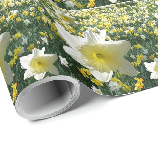 Daffodils Spring Flowers Pattern Wrapping Paper Cadeaupapier (Rol Hoek)