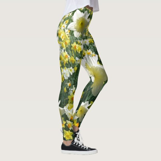Daffodils Spring Flowers White Legging (Rechts)
