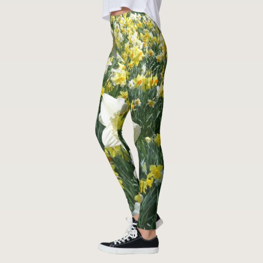 Daffodils Spring Flowers White Legging (Links)