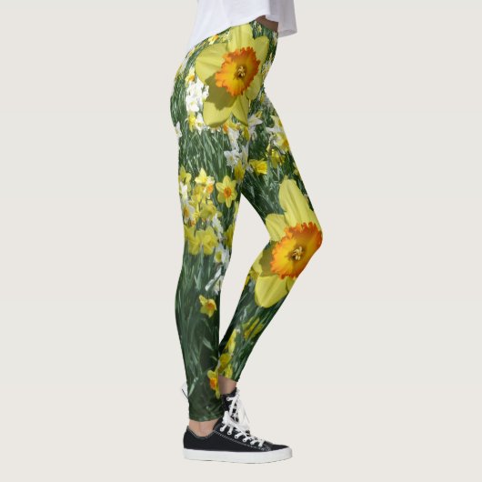 Daffodils Spring Flowers Yellow Oranje Legging (Rechts)