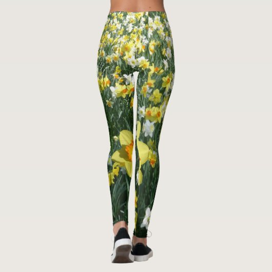 Daffodils Spring Flowers Yellow Oranje Legging (Achterkant)