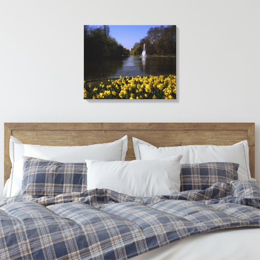 Daffodils St James's Park, Londen Canvas Afdruk (Insitu (Slaapkamer))