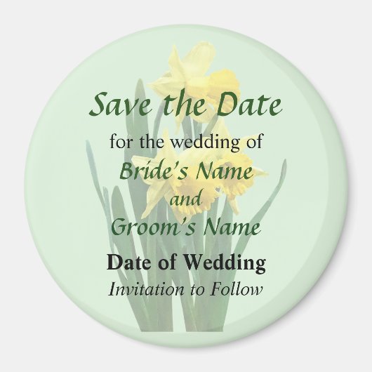 Daffodils Tall en Short Save the Date Magneet (Voorkant)