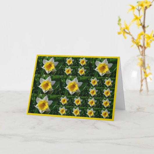 Daffodils Tic Tac Toe Wenskaart voor kankerpapier Kaart (Gele Bloem)