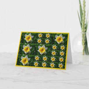 Daffodils Tic Tac Toe Wenskaart voor kankerpapier Kaart