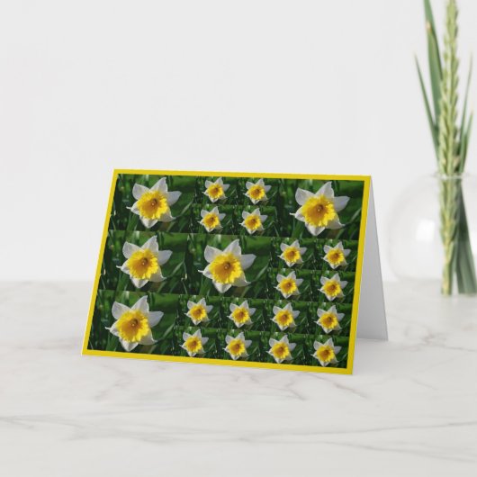 Daffodils Tic Tac Toe Wenskaart voor kankerpapier Kaart (Voorkant)