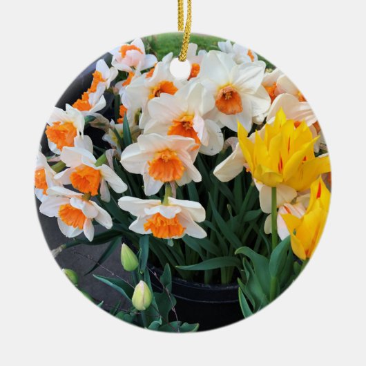 Daffodils & Tulips, Oregon Keramisch Ornament (Voorkant)