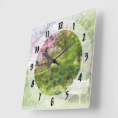 Daffodils van Bench Vierkante Klok (Hoek)