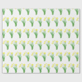 Daffodils Waterverf Gele bloem  lente Cadeaupapier (Vlak)