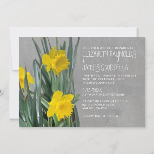 Daffodils Wedding Invitations Kaart (Voorkant)
