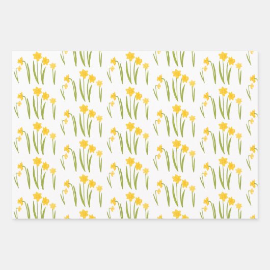 Daffodis Easter Spring Floral Pattern Bulbs Gift Inpakpapier Vel (Voorkant 3)