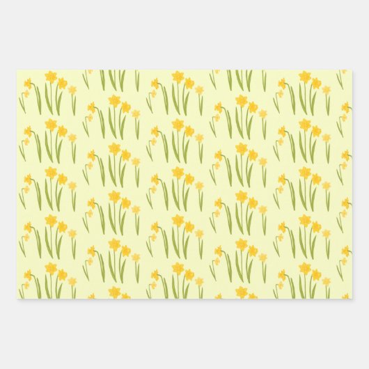 Daffodis Easter Spring Floral Pattern Bulbs Gift Inpakpapier Vel (Voorkant 3)