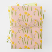 Daffodis Easter Spring Floral Pattern Bulbs Gift Inpakpapier Vel (In situ)