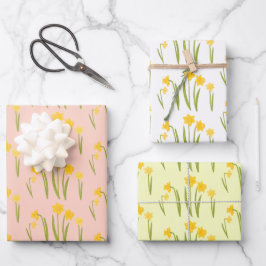 Daffodis Easter Spring Floral Pattern Bulbs Gift Inpakpapier Vel