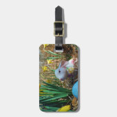 Daffodis en blauw paasei bagagelabel (Voorkant verticaal)