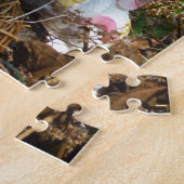 Daffodis en blauw paasei legpuzzel (Zijkant)