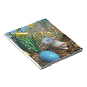 Daffodis en blauw paasei notitieblok (Schuin)
