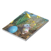 Daffodis en blauw paasei notitieblok (Linkerzijde)