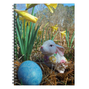 Daffodis en blauw paasei notitieboek