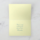 Daffodis "Happy Easter"-gele en blauwe kaart (Binnen)