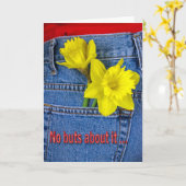 Daffodis in Blue Jeans Birthday Kaart (Gele Bloem)