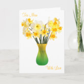 Daffodis in een Vase-Wenskaart Kaart (Voorkant)