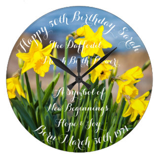 Daffodis in Springtime Acrylwandklok Grote Klok