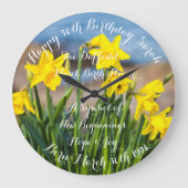 Daffodis in Springtime Acrylwandklok Grote Klok (Voorkant)