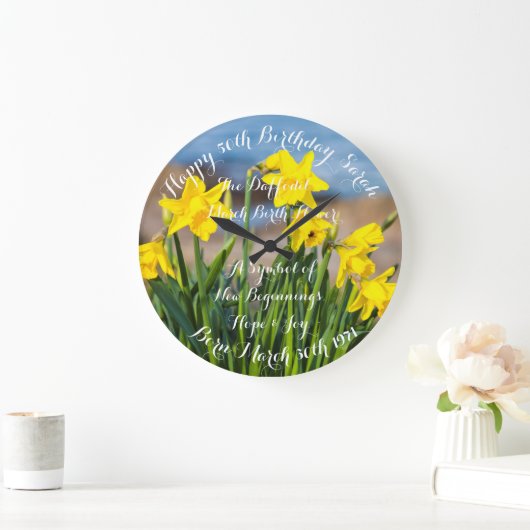Daffodis in Springtime Acrylwandklok Grote Klok (Huis)